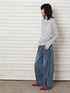 SIDE PLEATED DENIM PANTS / Y243-31045-3 /【 BLUE 】